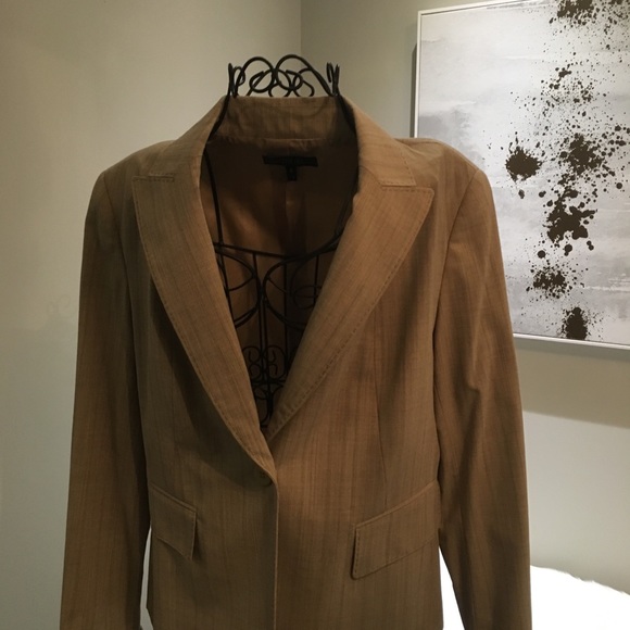 Lafayette 148 New York lt. Tan striped wool blazer - Picture 2 of 7